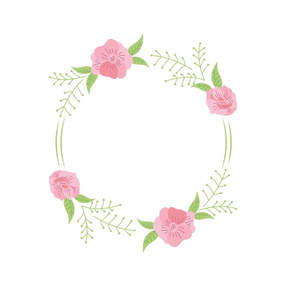 circular roses frame vector