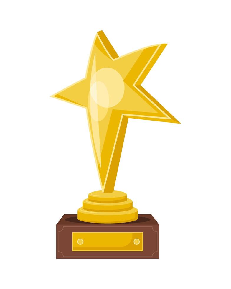 golden star trophy award vector
