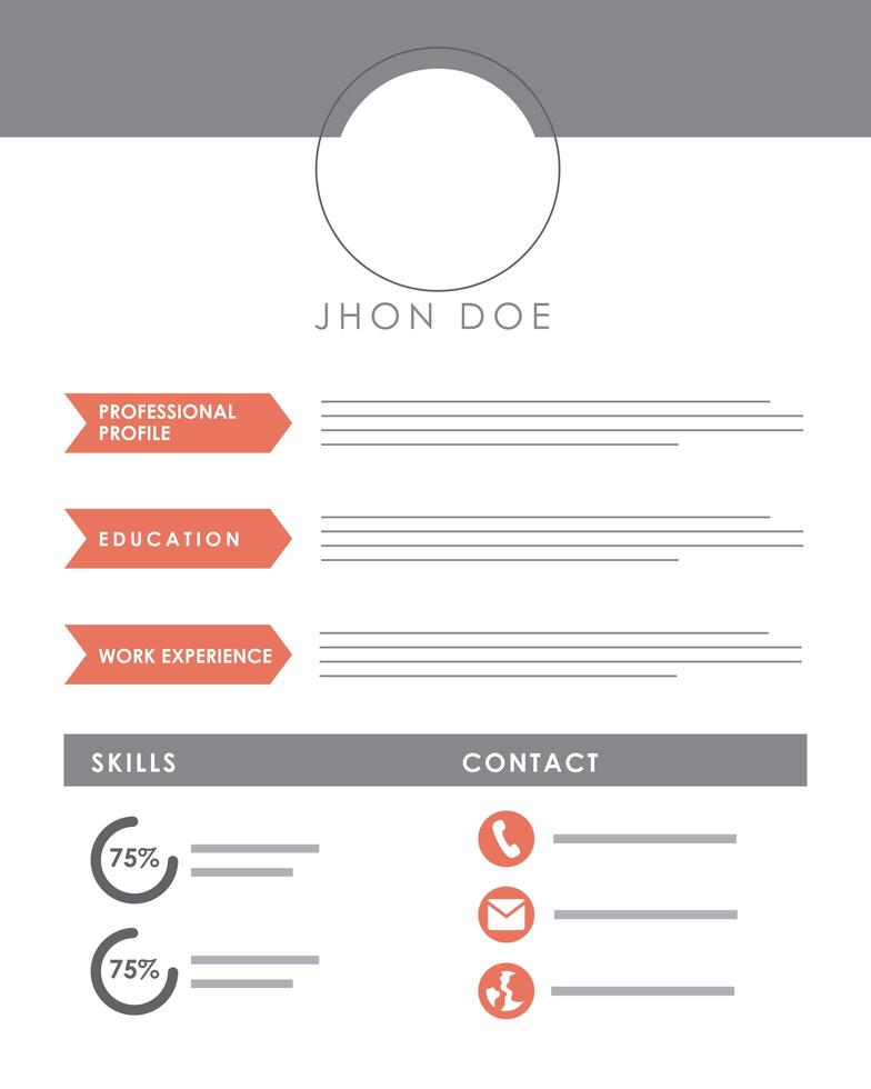 red cv template vector