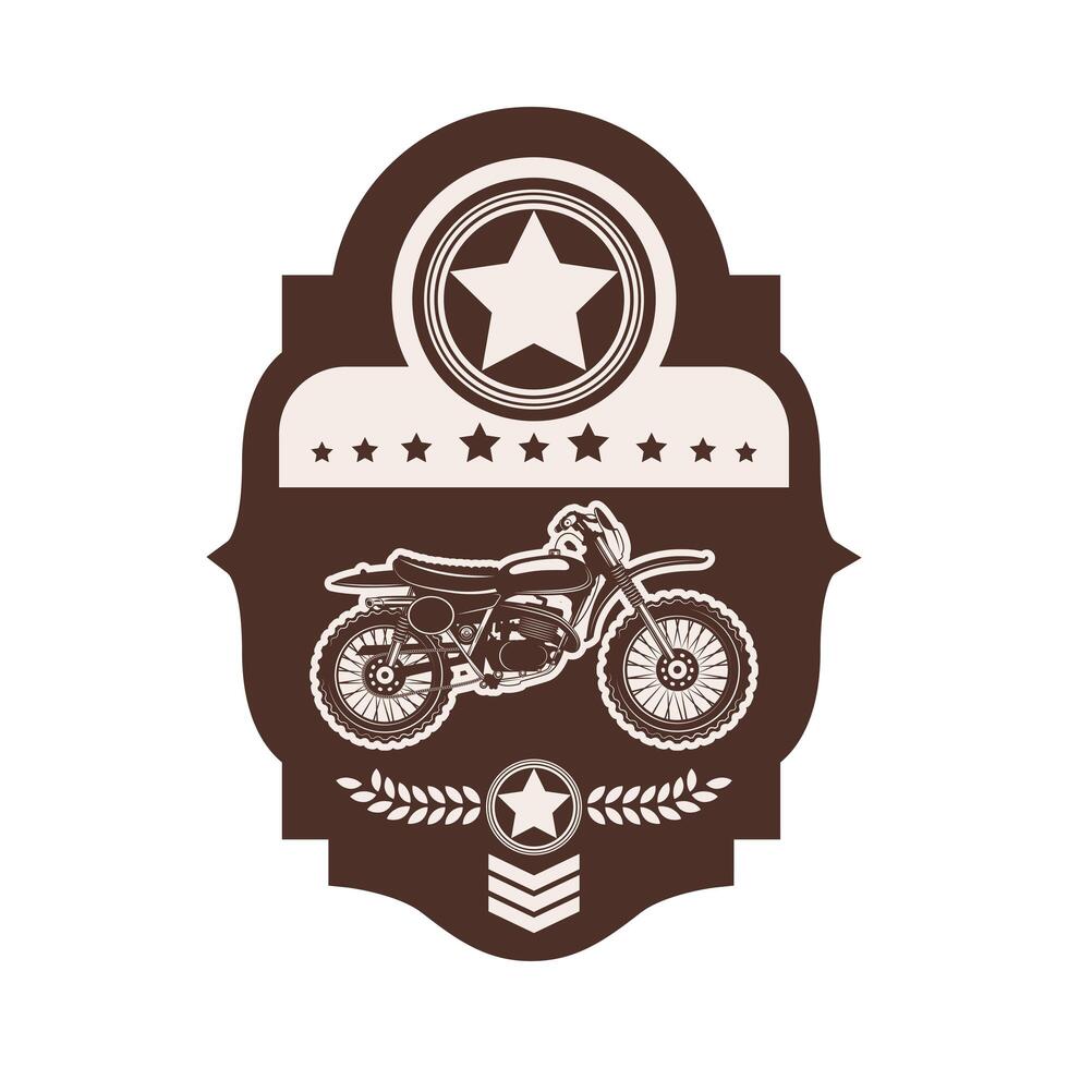 motorcycle and star label vector