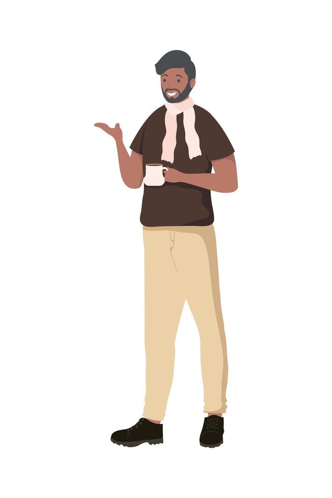 elegant man drinking coffee vector