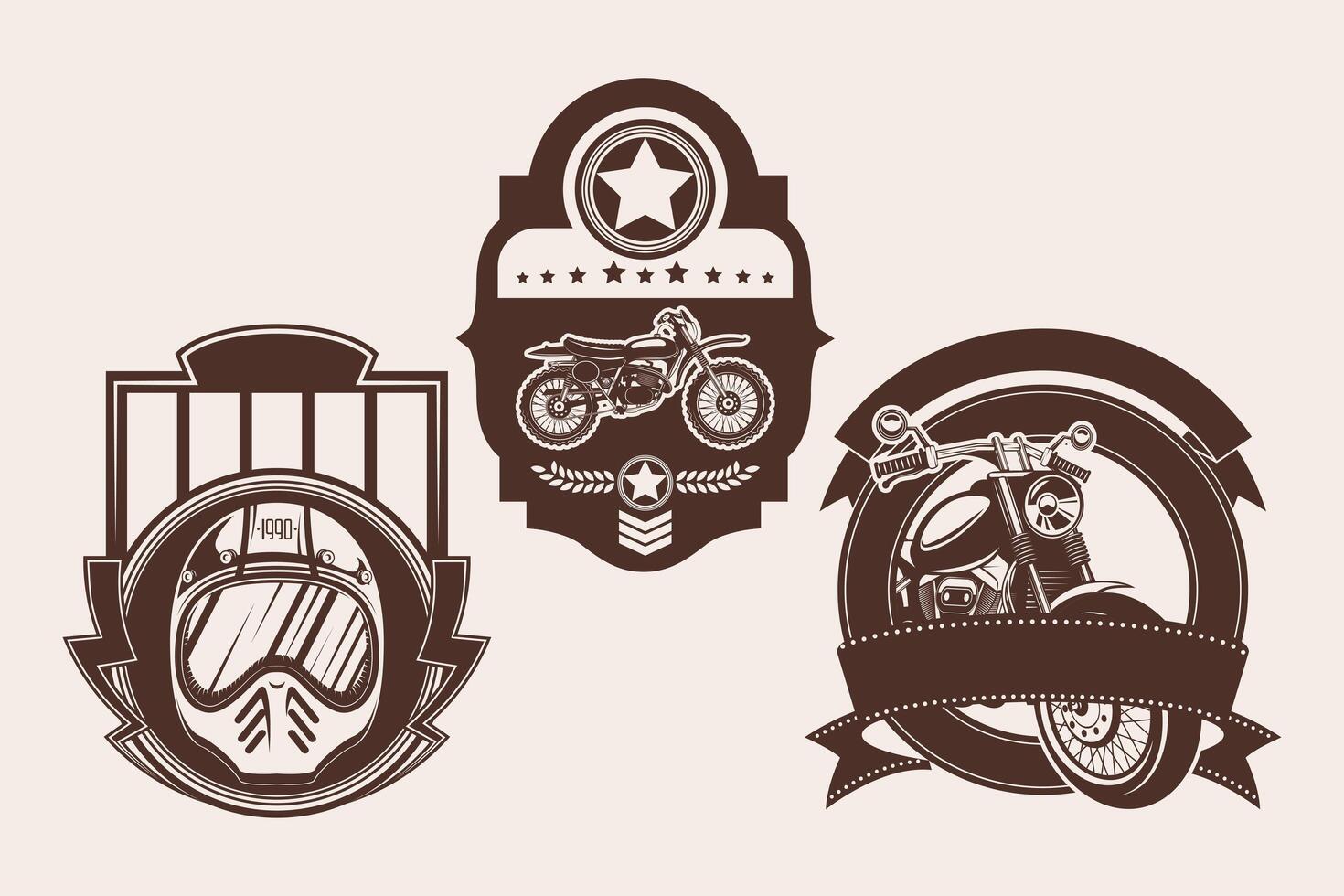 retro style three labels vector