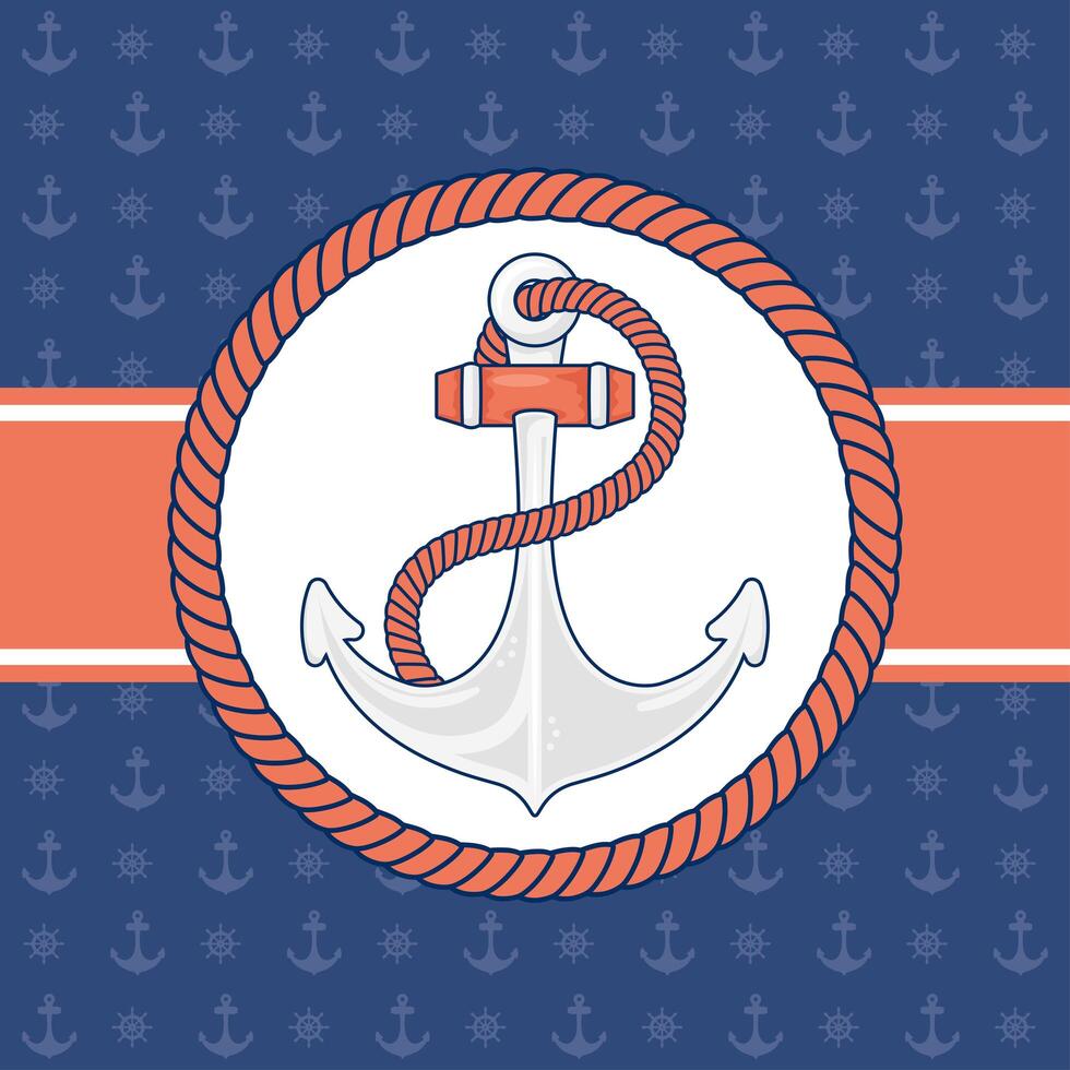 anchors and rudders pattern vector