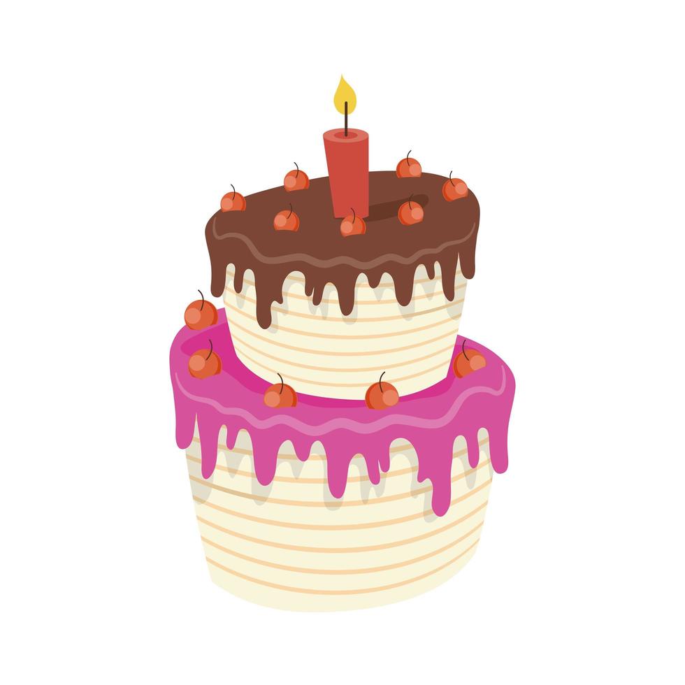 dulce pastel de cumpleaños vector