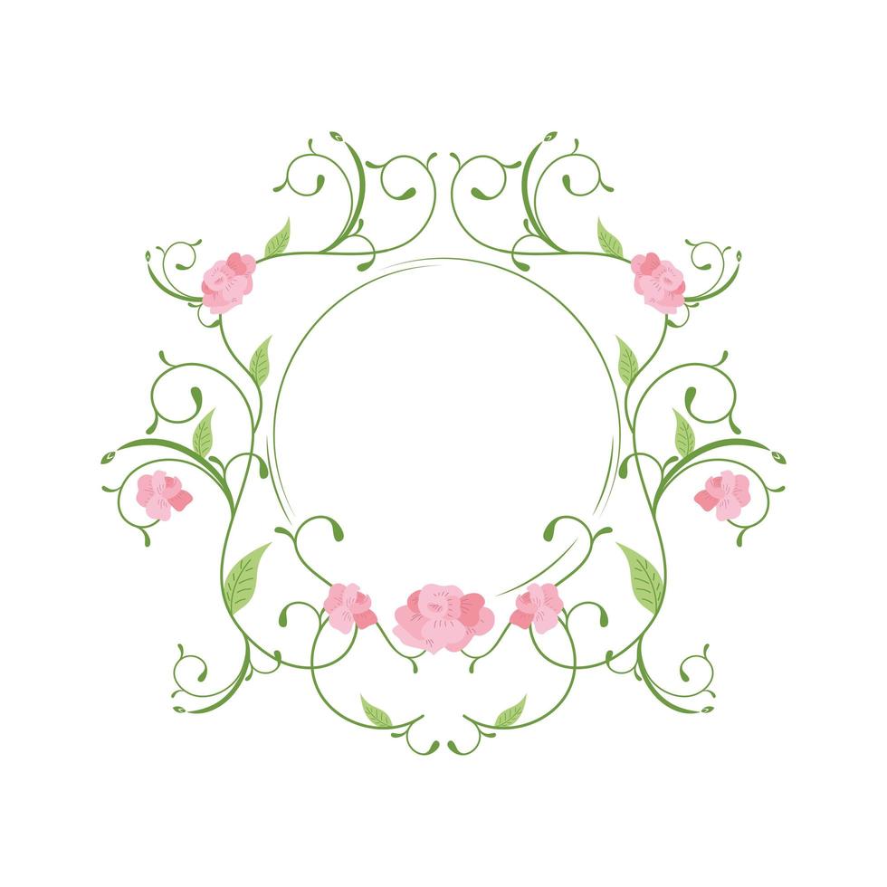 elegant roses frame vector