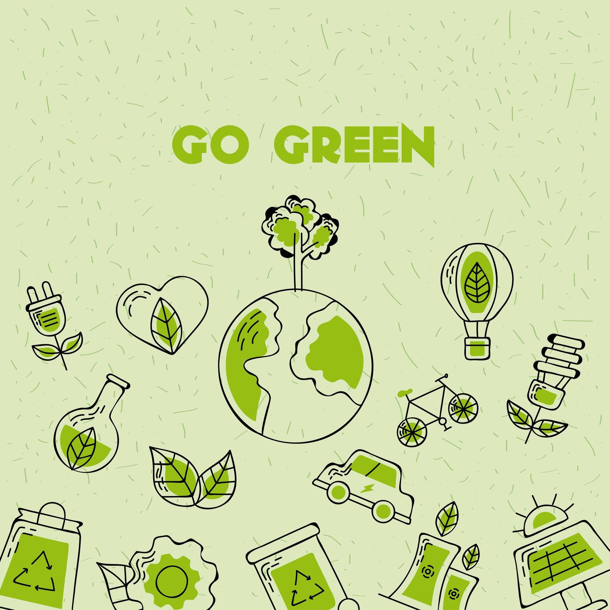 go green icons pattern 6042781 Vector Art at Vecteezy