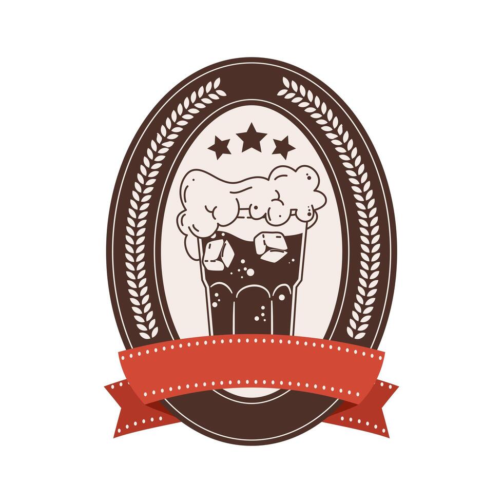 beer glass with ribbon vector