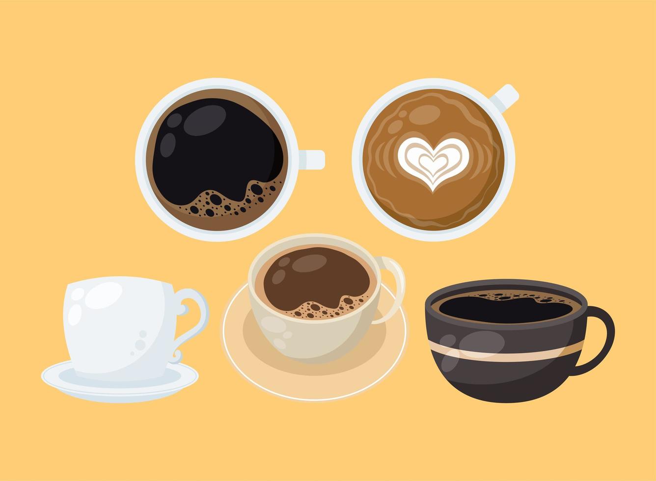 good morning coffee cups vector