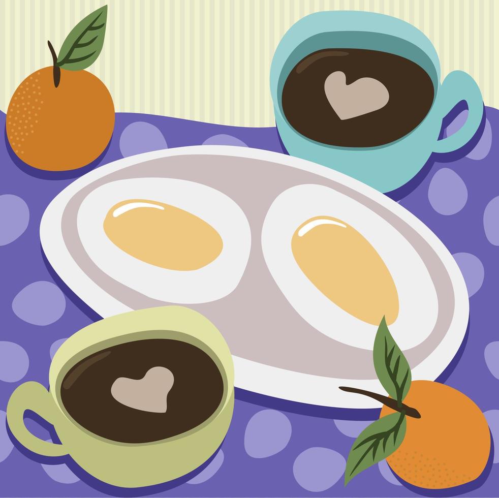 desayuno para dos. concepto vectorial de la madrugada. vector