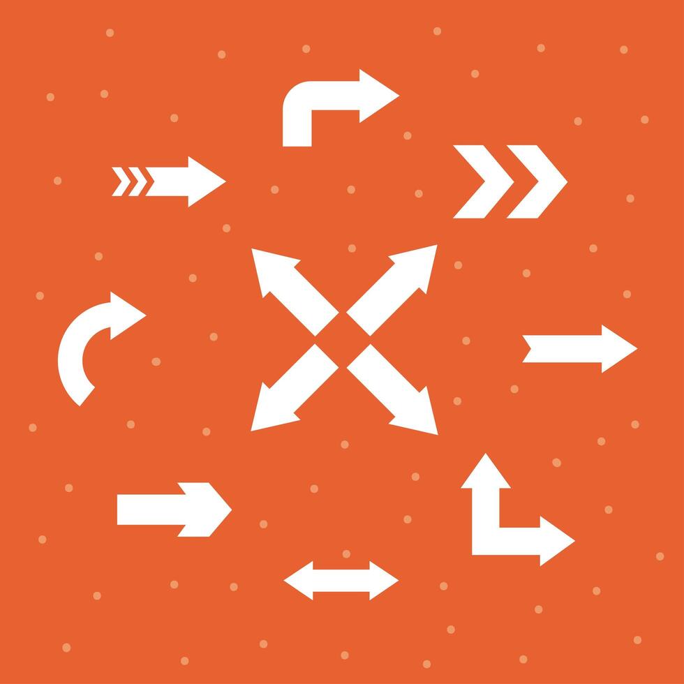 nine nice arrows vector