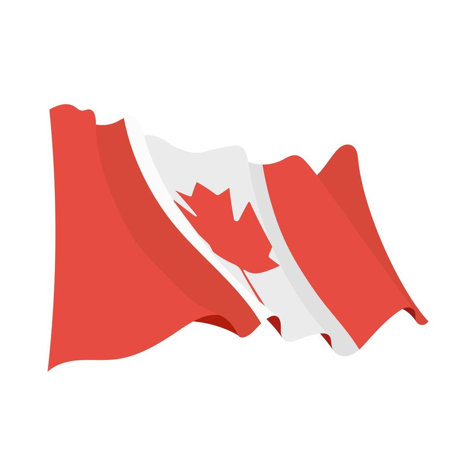 bandera canadiense ondeando vector