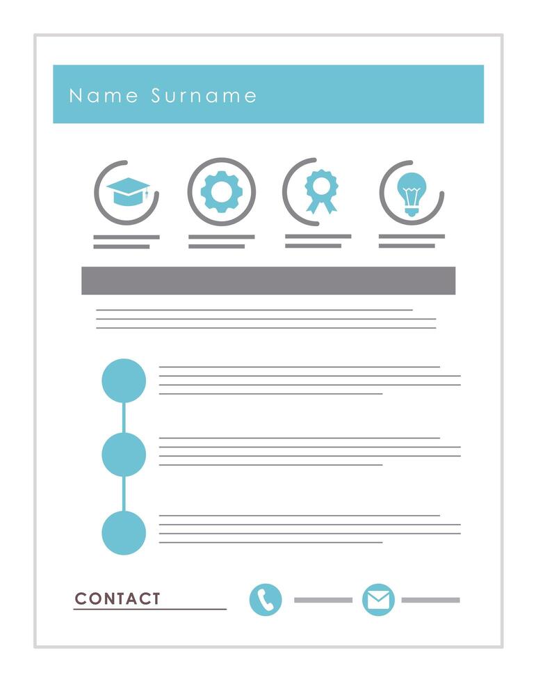 blue curriculum vitae template vector