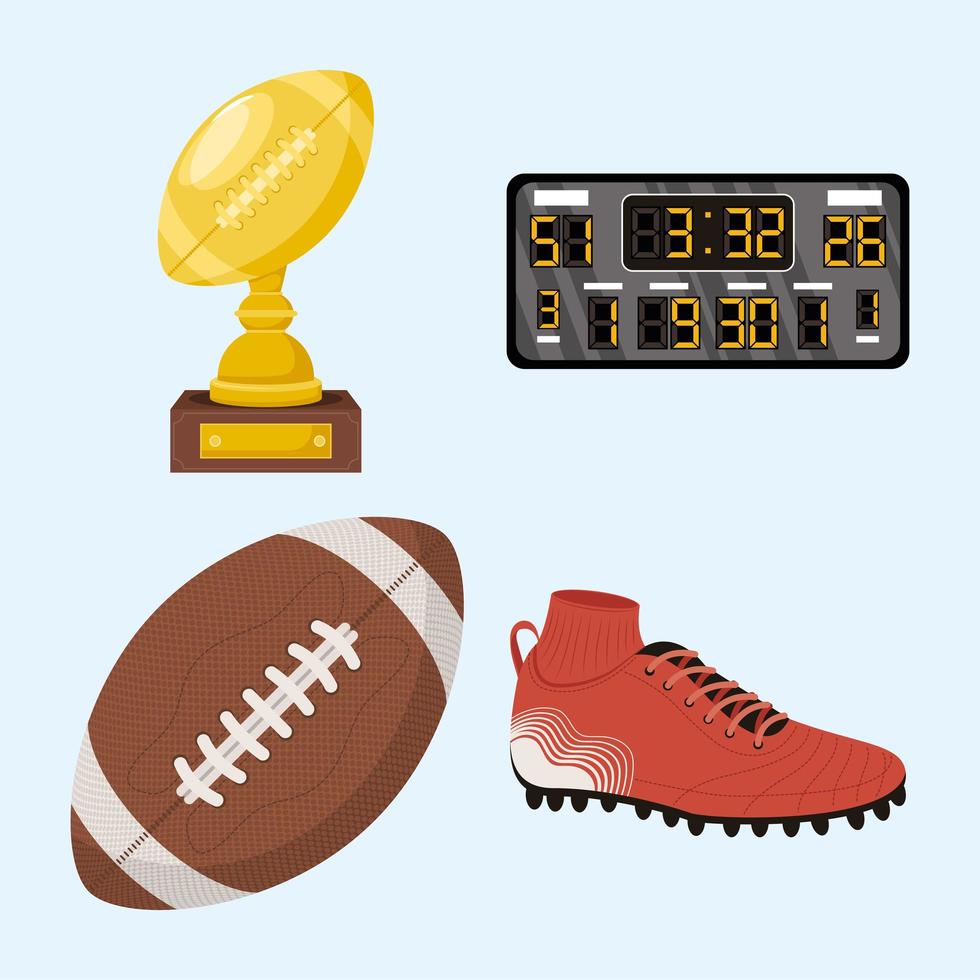 american football icons vector