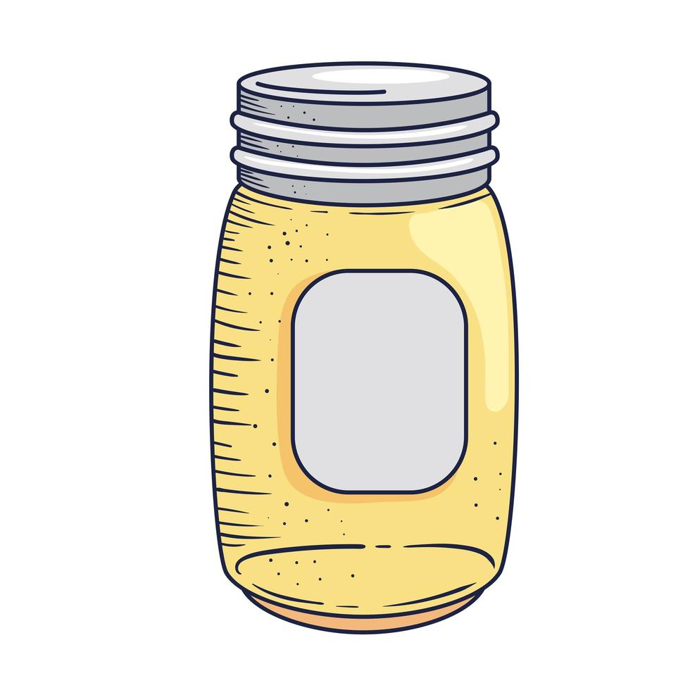 jar of yellow glass vector