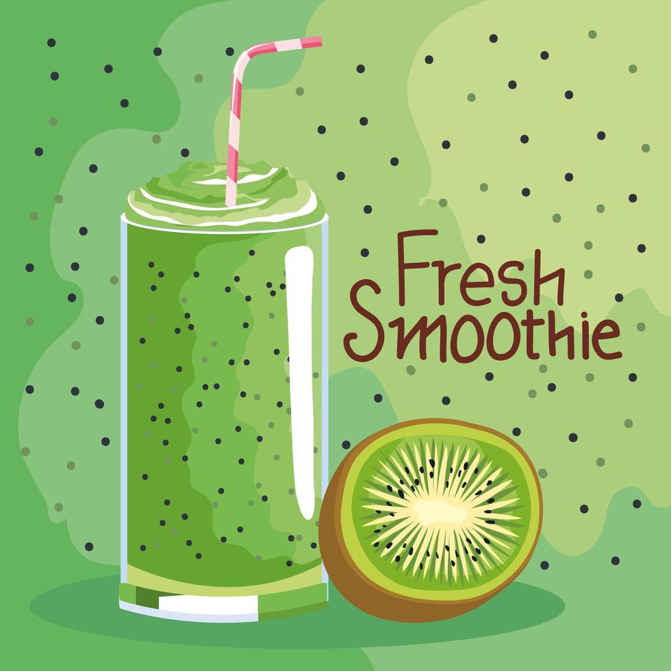 fresh kiwi smoothie vector