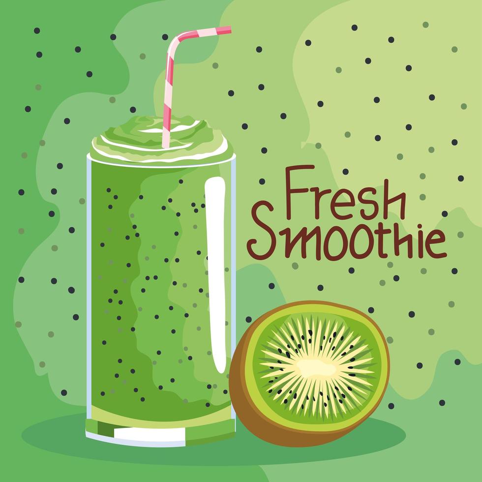 batido de kiwi fresco vector