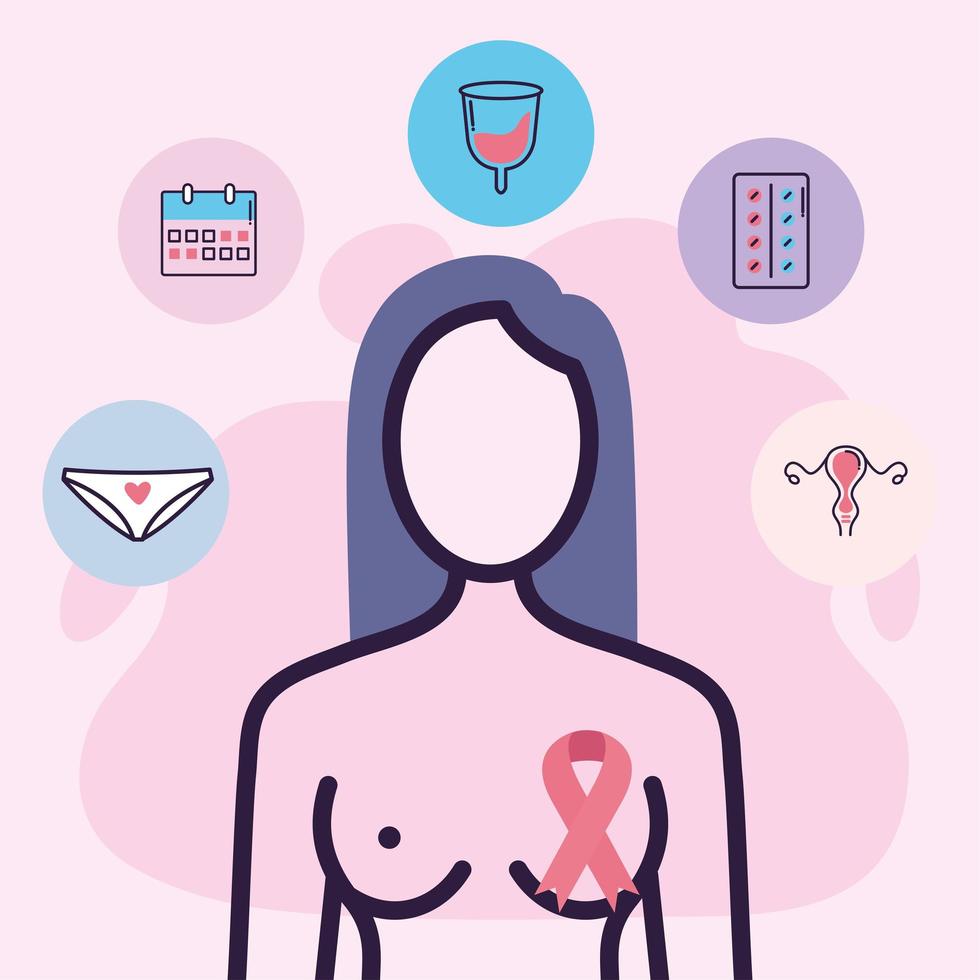 women breast cancer campaign vector