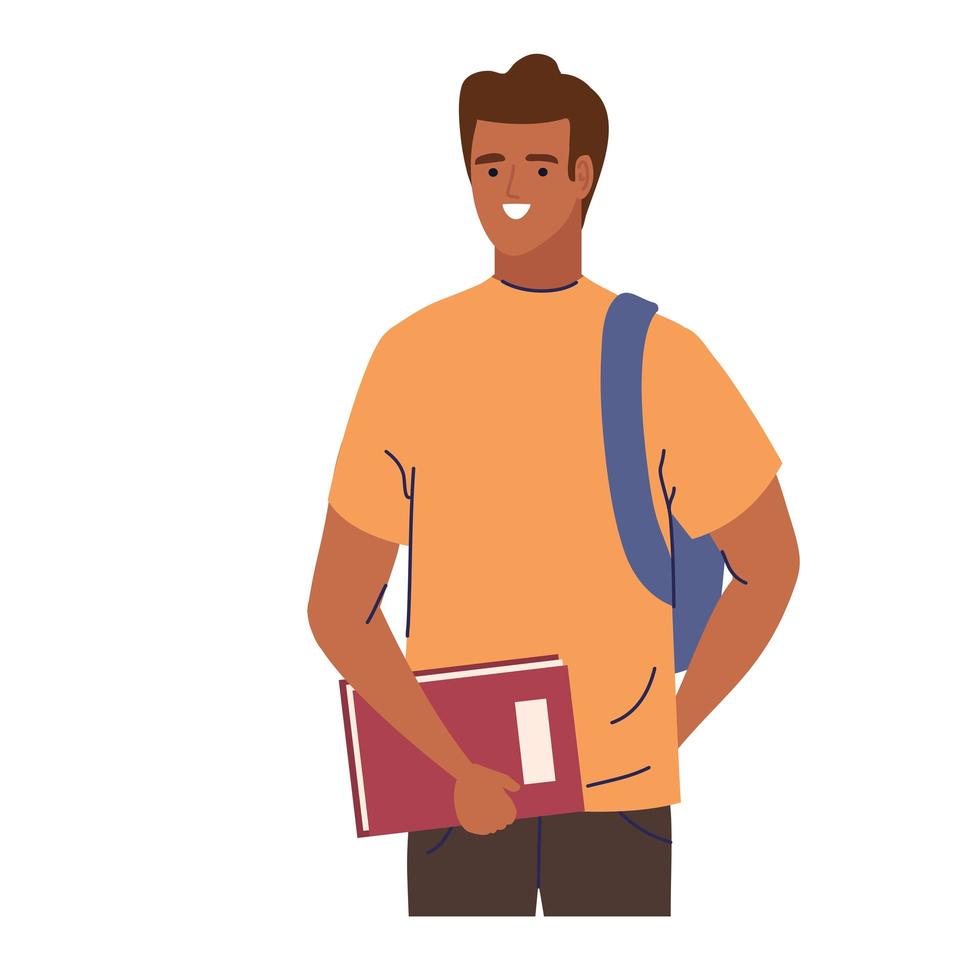 student boy with textbook vector