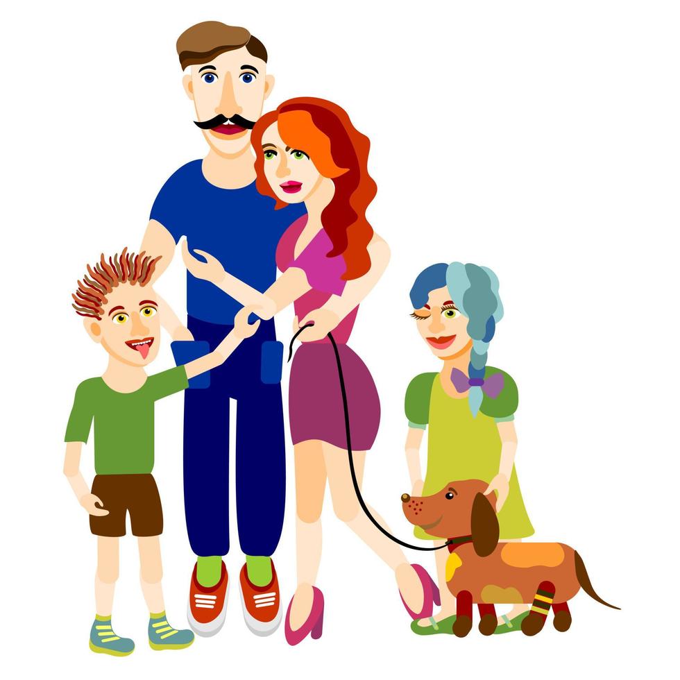 Happy family. Vector isolated illustration.