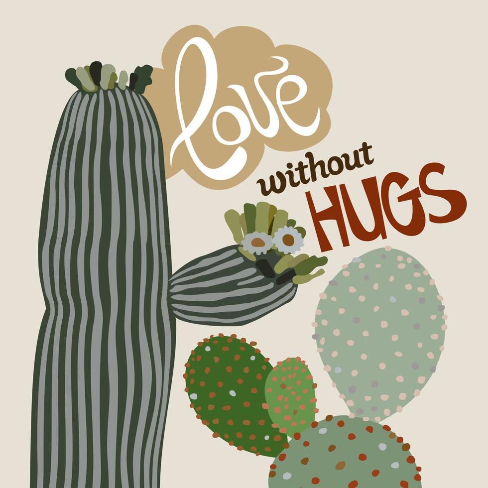 Cacti in love. Vector illustration
