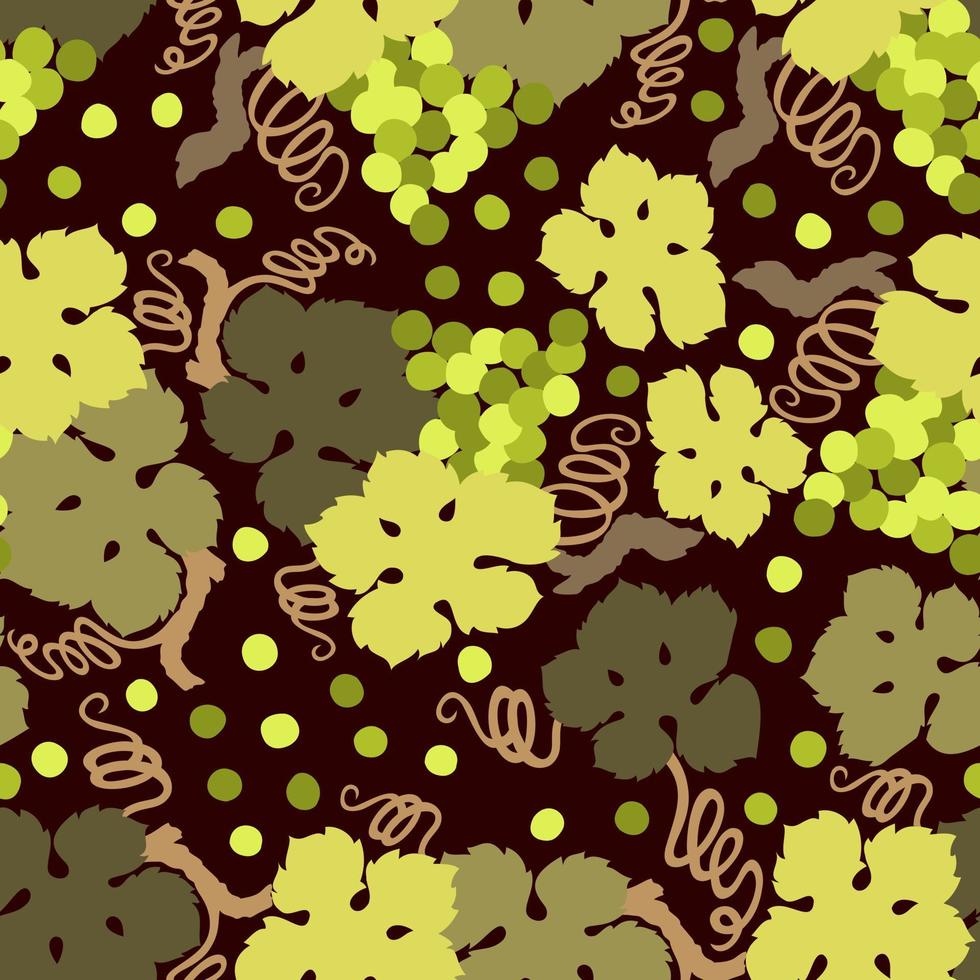 White grapes pattern. Vector seamless illustration.