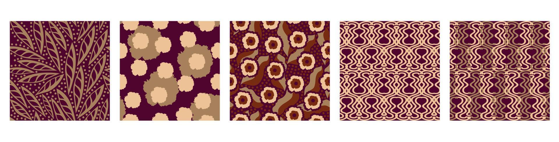 brown pattern set vector