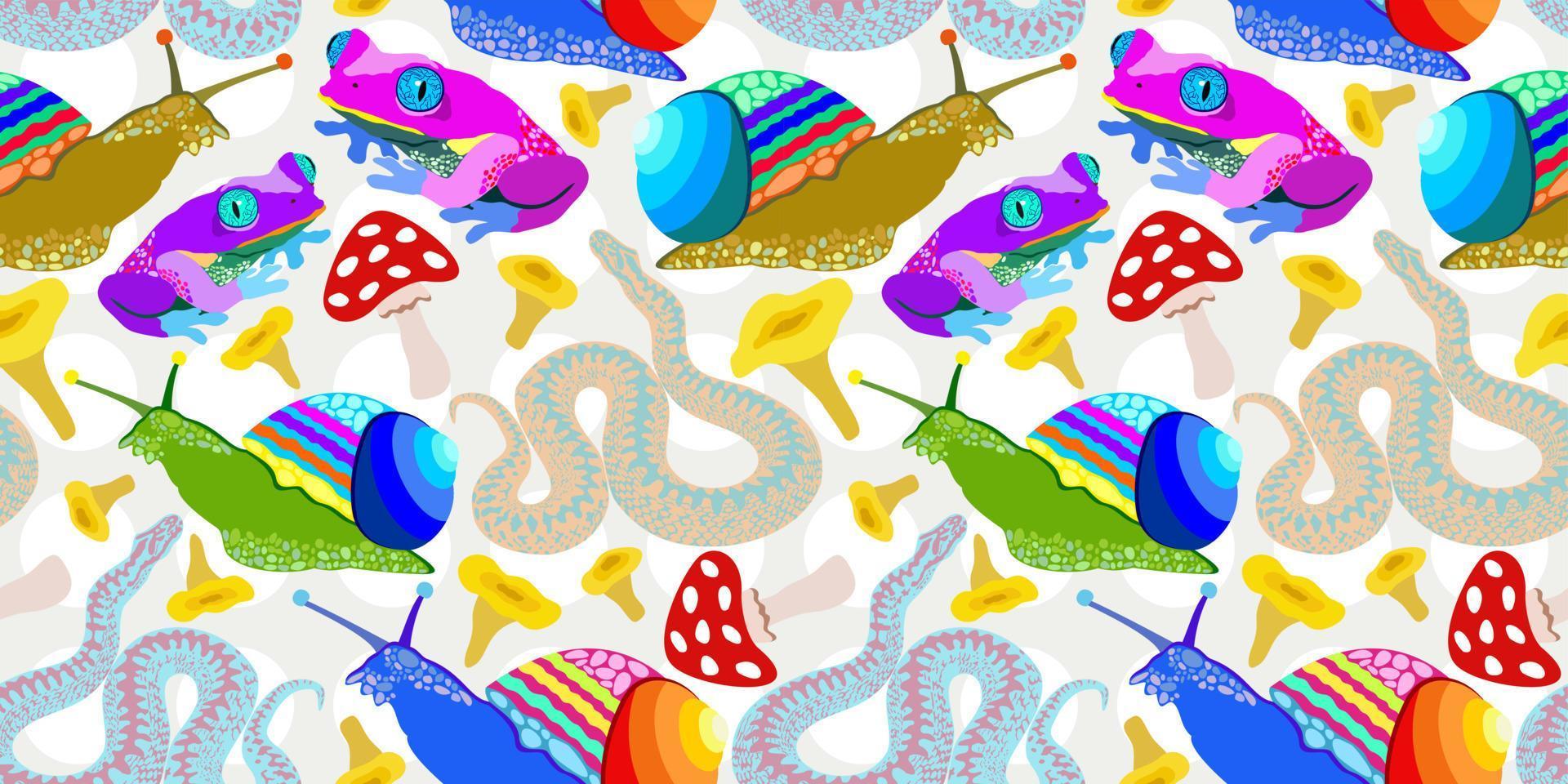 Bright seamless pattern with animals vector