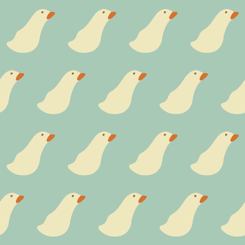 Vector seamless pattern with geese on light blue background.