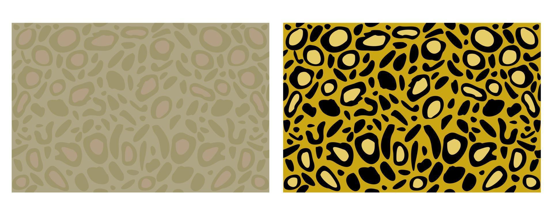 Vector set of two cat spotted seamless  patterns