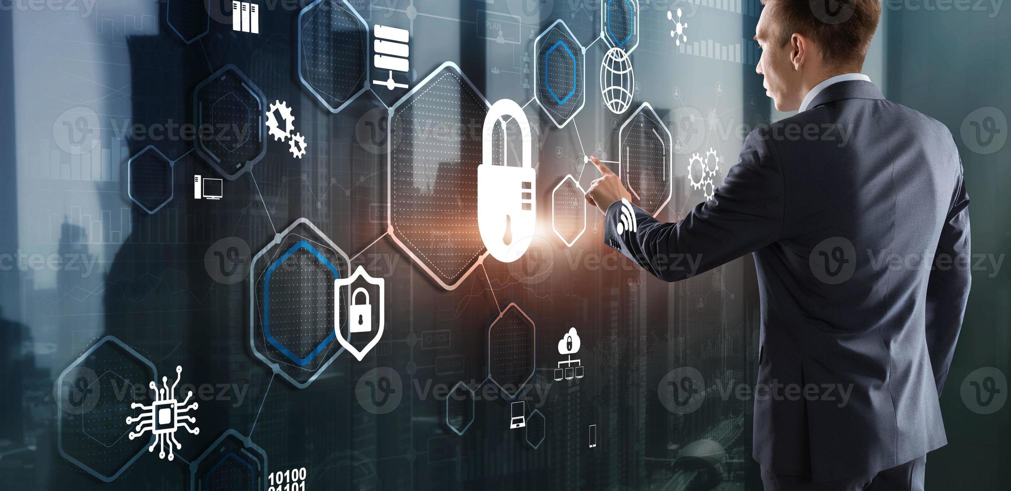 Protection Network Security computer and safe your data concept photo