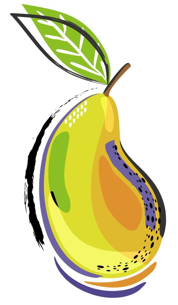 Vector isolated abstract illustration of pear.
