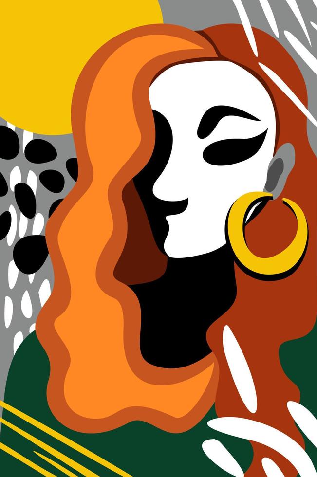Vector abstract woman portrait.