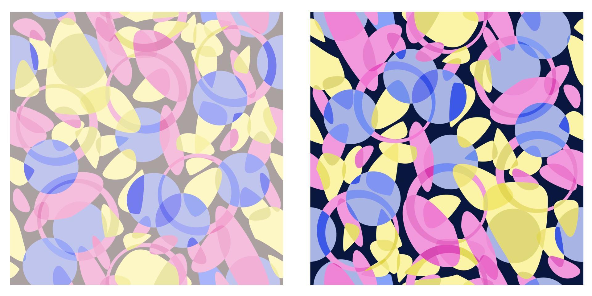 Vector collection of two abstract geometric patterns with light and dark background