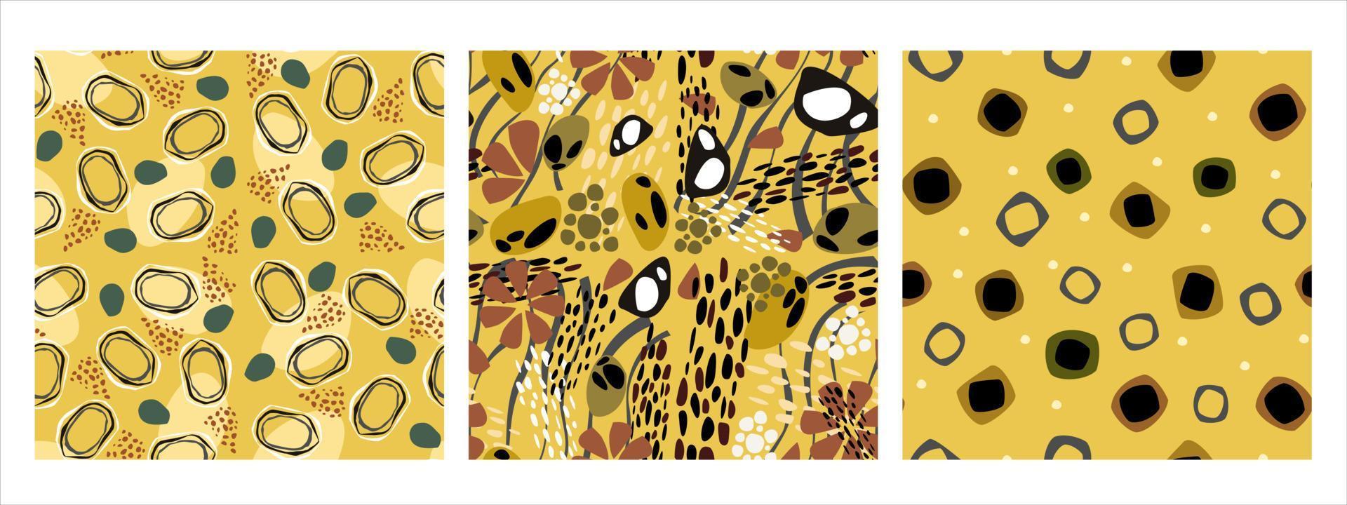 Seamless yellow patterns vector