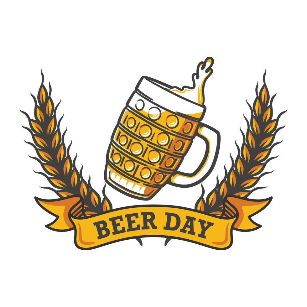 gráfico de la ilustración de la celebración del día internacional de la cerveza vector