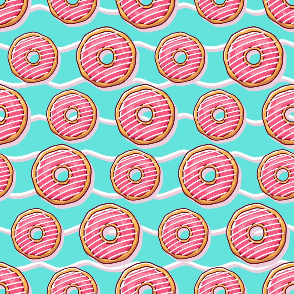 Colorful donuts illustration seamless pattern vector