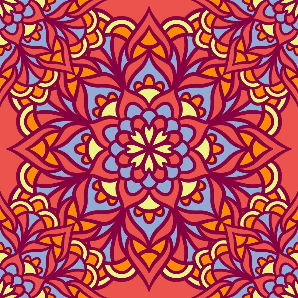 mandala redondo ornamento de patrones sin fisuras vector