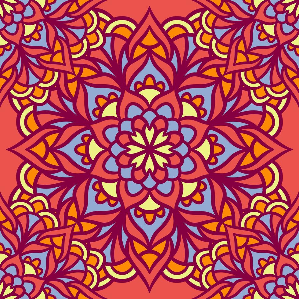 Mandala Round Ornament Seamless Pattern vector