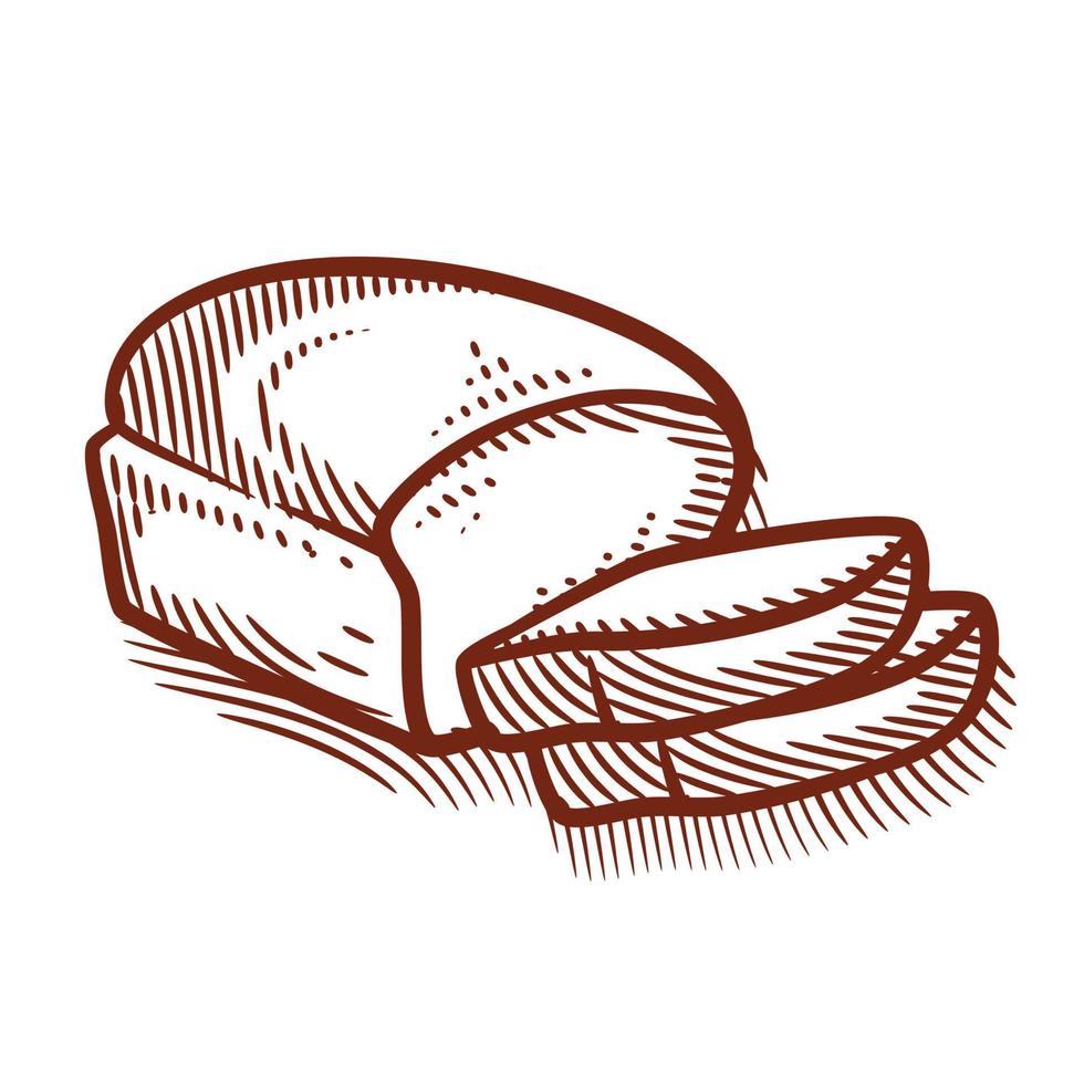 Hand drawn bread and bakery vector illustration line art