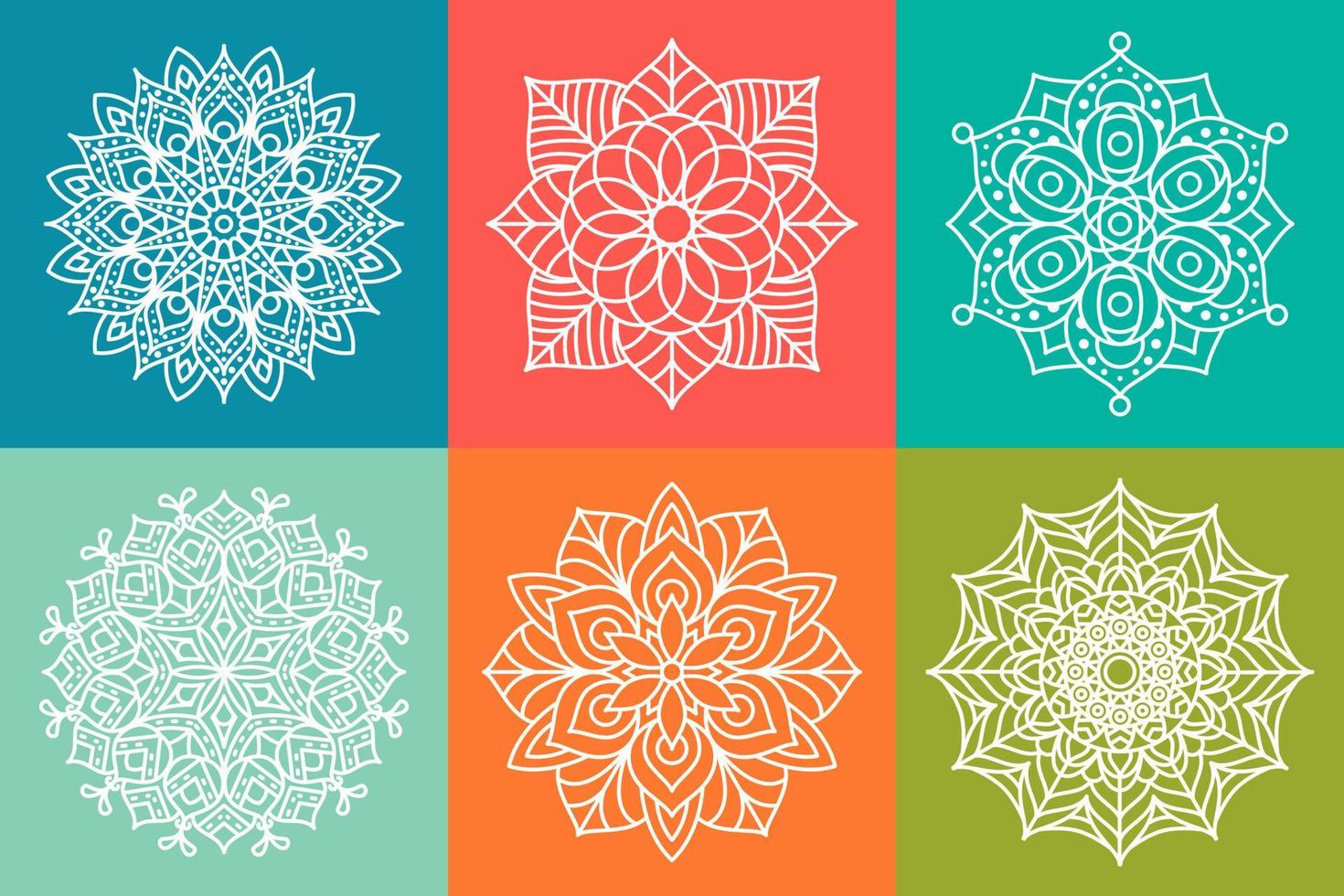 Ornamental decorative mandala pattern design collection vector