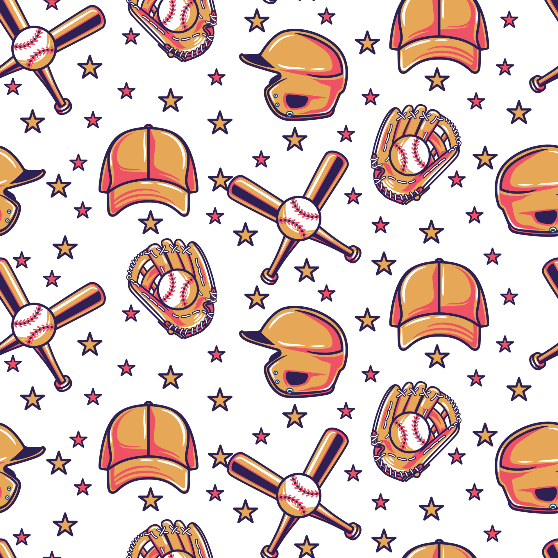 Seamless pattern with baseball softball ball graphics 6044689 Vector