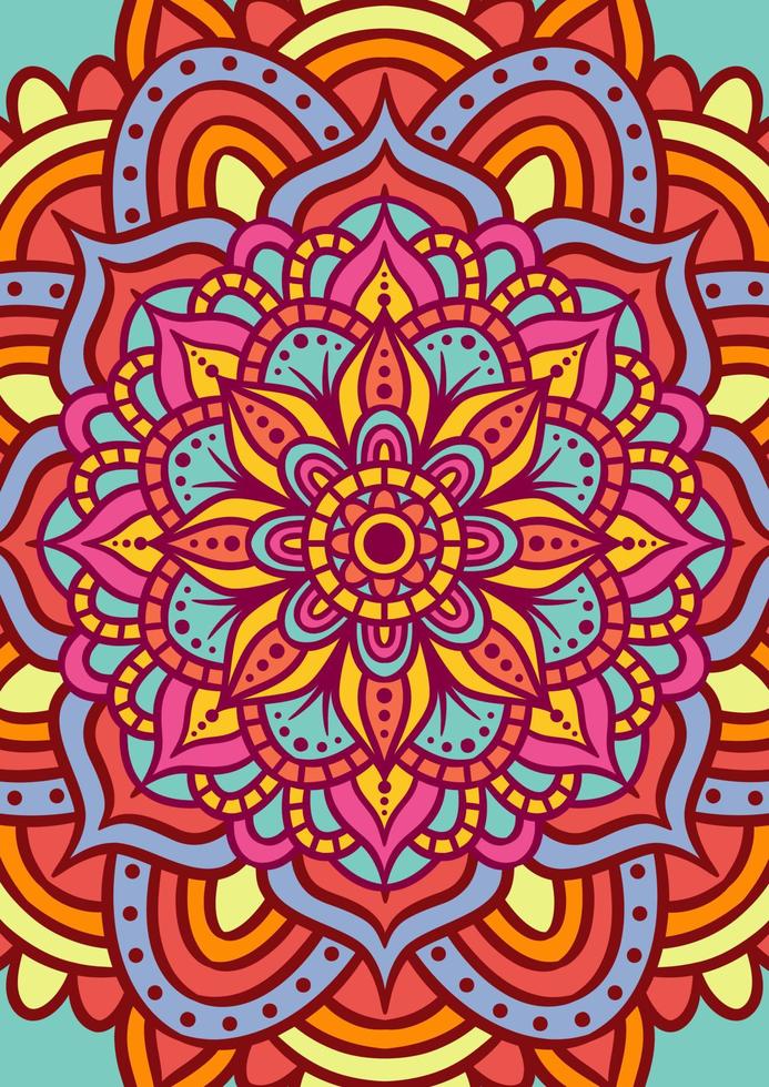Ethnic Mandala Round Ornament Pattern With Colorful vector