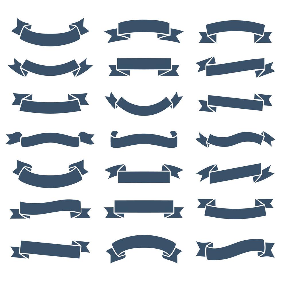 Hand drawn ribbon banner collection vector