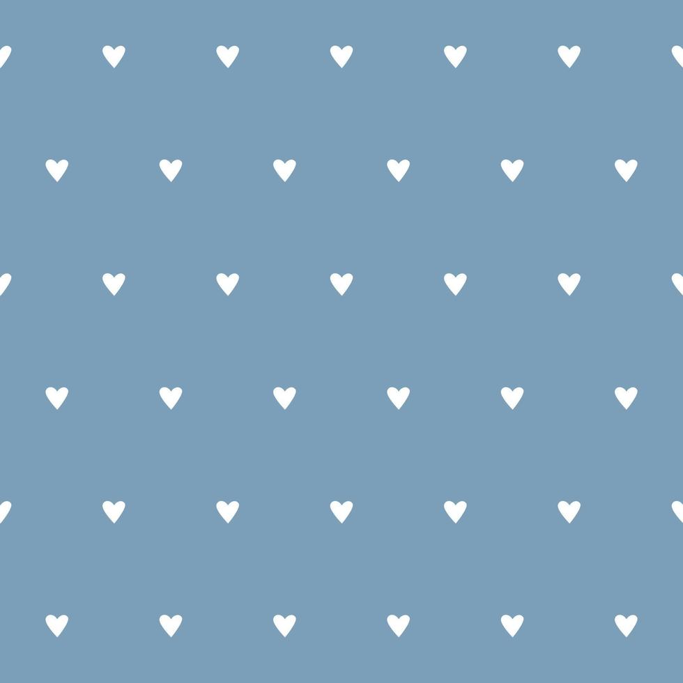Cute heart seamless pattern on a blue background vector