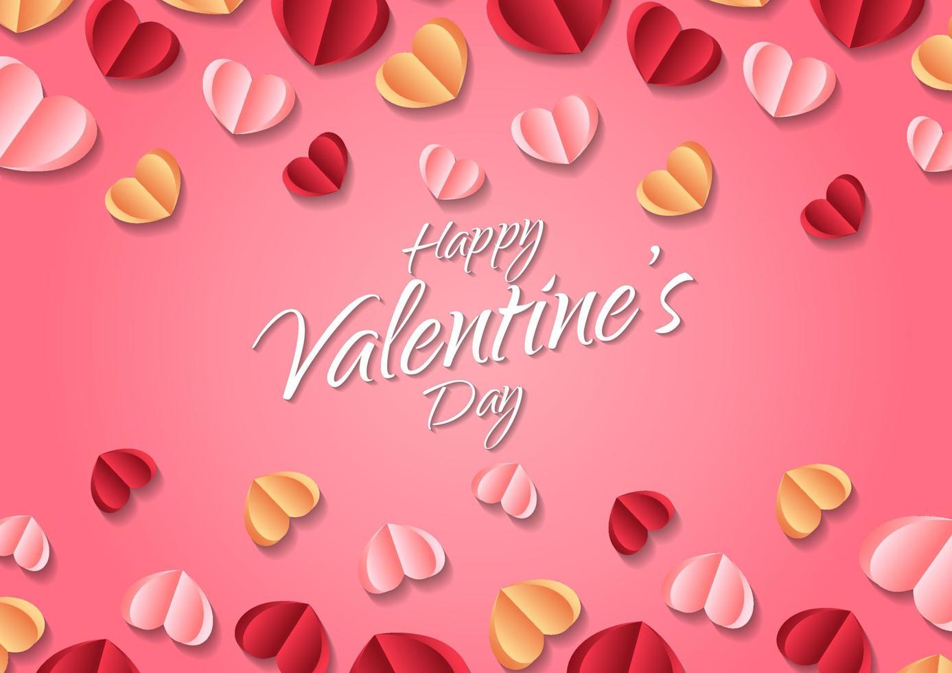 Happy valentine's day heart frame background vector