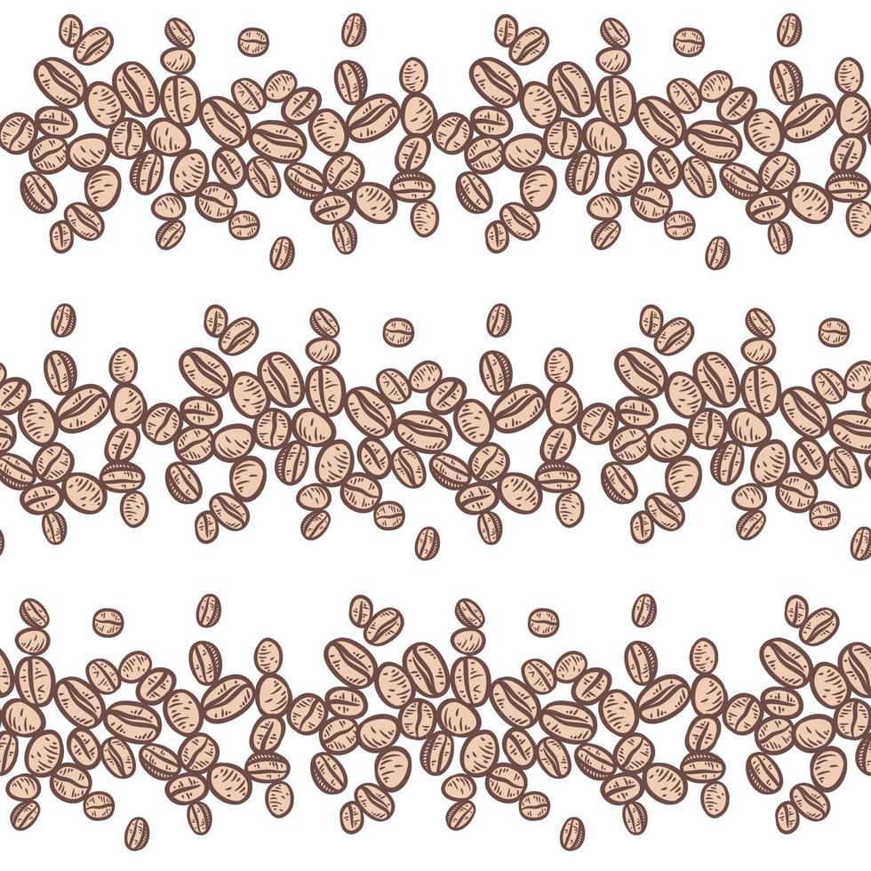 Coffee beans seamless pattern background vector
