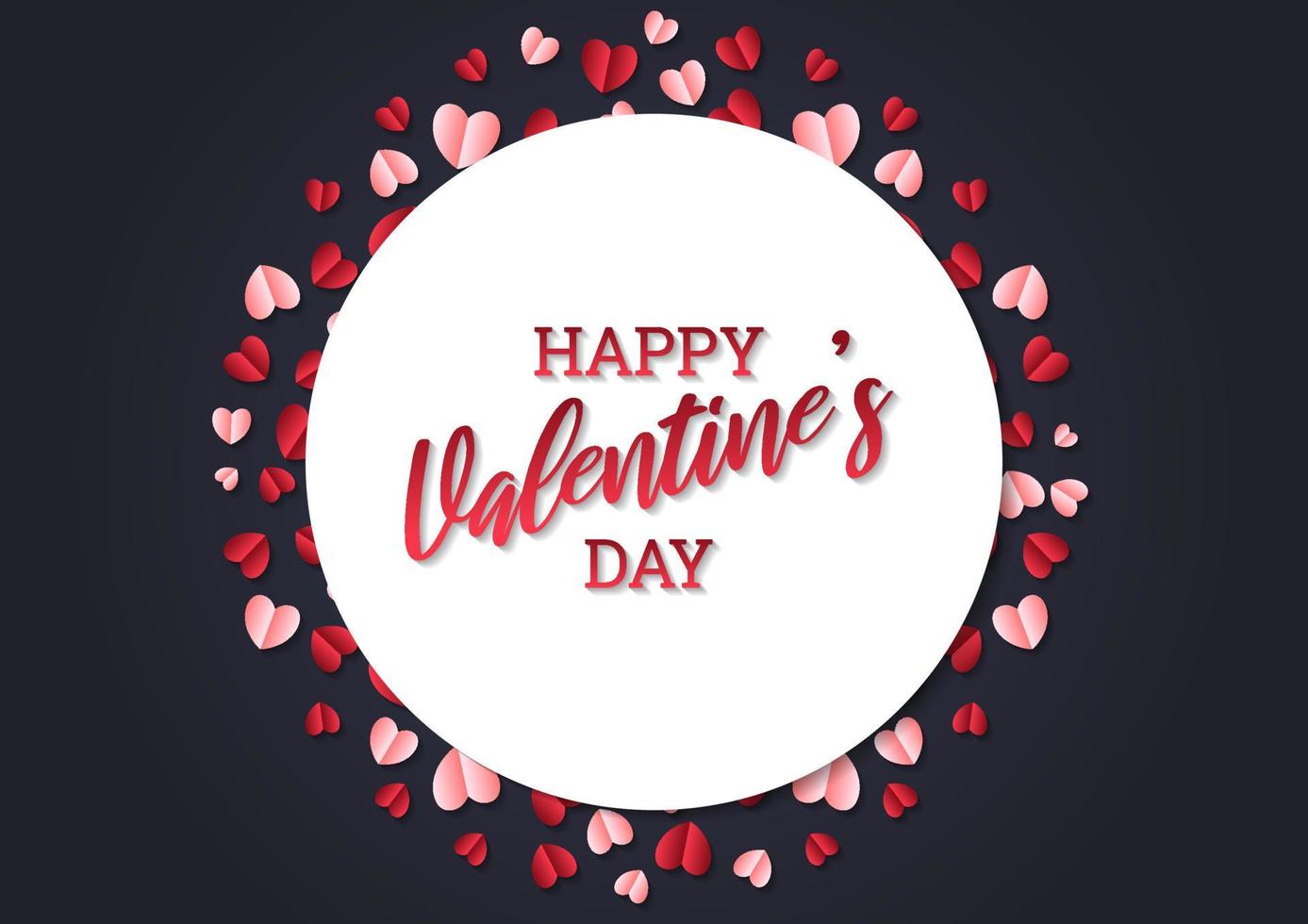 Happy valentine's day heart frame background vector