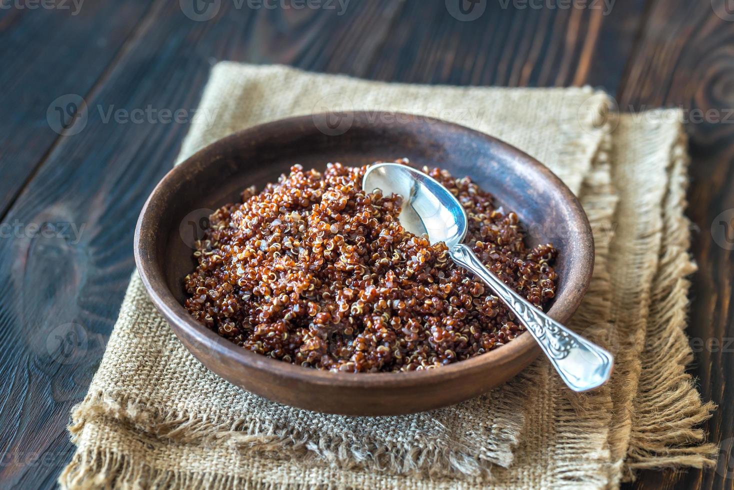 Bowl of red quinoa photo