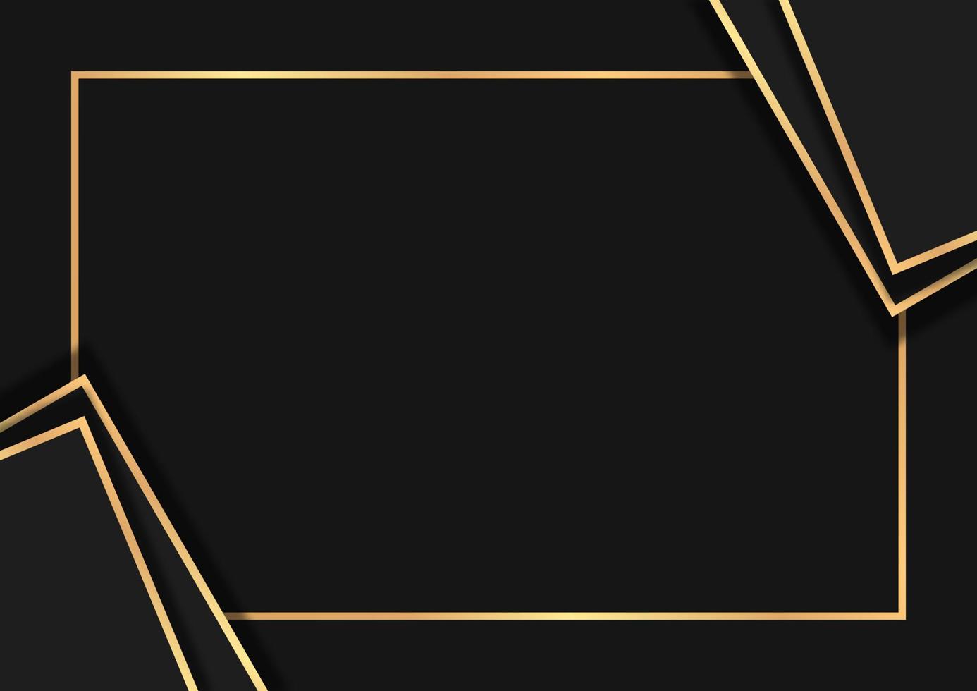 Luxury dark abstract background with golden lines vector