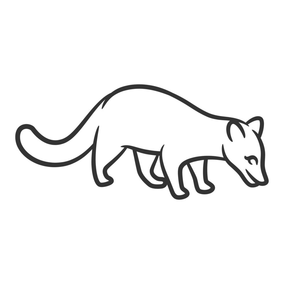 Mongoose vector illustration in black and white